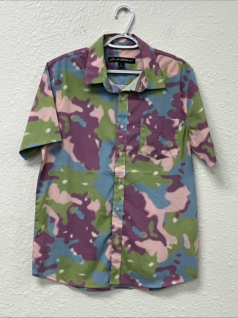 Just Attitude Multicolor Camouflage Men's SS Button Down Shirt
#1322